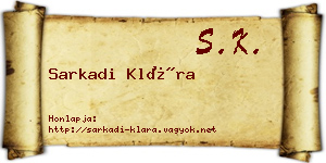 Sarkadi Klára névjegykártya